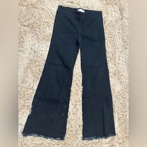 Free People Black Wide Leg Jeans